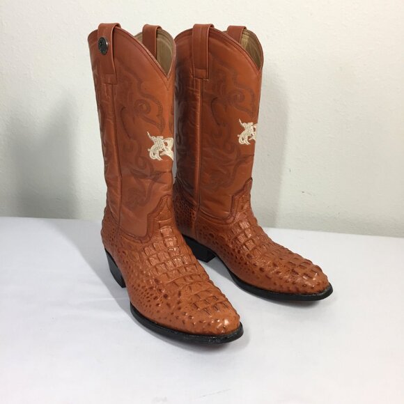 Rogers Boots Mens Size 9.5 Alligator or Crocodile with Stitched Rodeo Details main image 4